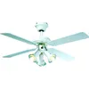 Image de Ventilateur De Plafond Réversible Farelek Maldives - Ø 107 Cm, 4 Pales Laquées Blanc + Éclairage 3 Spots 60 W E14