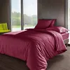 Image de Housse de couette percale Méline 2 LABELISSIM - Aubergine - 140 x 200 cm