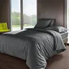 Image de Housse de couette percale Méline 2 LABELISSIM - Gris Ardoise - 240 x 220 cm