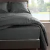 Image de Drap housse percale Méline 2 LABELISSIM - Gris Ardoise - 140 x 190 cm