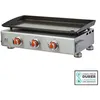 Image de Plancha gaz Alicia II Inox 3 Feux - BRASERO - 3 brûleurs - Plaque acier émaillée 67 x 34 cm - Jusqu'à 10 convives - 7,5 kW, Gris