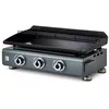 Image de Plancha à gaz Silvia II G 3 Feux Gris métallisé - BRASERO - Plaque acier émaillée - 67 x 34 cm - 7,5 kW