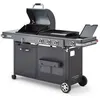 Image de Plancha au gaz et Barbecue au charbon Bi-Energy XL - BRASERO - 3 brûleurs et 1 brûleur latéral - 60 x 42 cm - 12,95 KW, Gun Metal