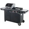 Image de Barbecue Bi-Energy L 2 Feux - BRASERO - Barbecue Charbon et Plancha Gaz 48 x 42 cm, 7,2 kW, Noir