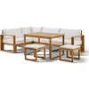 Image de Salon de jardin bocarnea 6 personnes 3 pieces bois 110.0 x 80 x 68 cm bois