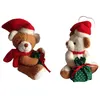 Image de ENESCO 2 décoration de sapin Petites peluches Ours en Polyester Hauteur 10 cm