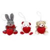 Image de Lot de 3 Petites peluches Ours et lapin - Décoration de sapin