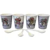 Image de Coffret de 4 Gobelets Expresso en céramique Blanche rayée