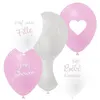 Image de Ballon latex Baby Shower fille rose, blanc et argent métallique 30 cm (x6) REF/45833