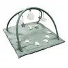 Image de Tapis d'Eveil Musical Carré en Lin Celadon Mouton and Lapin 90Cm