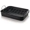 Image de Plat à four noir en tôle d'acier avec grille