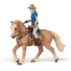 Image de Figurine cheval western et sa cavalière