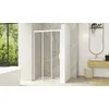 Image de Paroi de douche SMART DESIGN 3V avec 3 volets 2 coulissants 120 cm profilé blanc verre transparent droite KINEDO PA90266BTNED