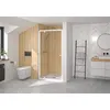 Image de Paroi douche porte pivotante SUPRA P profilé blanc verre transparent 90cm - KINEDO - PA1522BTN