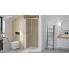 Image de Porte de douche SUPRA 2P pivotante 80cm profilé blanc verre transparent - KINEDO - PA1530BTN