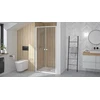 Image de Porte de douche SUPRA 2P pivotante 80 cm profilé blanc verre transparent KINEDO PA1530BTN