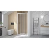 Image de SUPRA 3V 2 volets coulissants 80 cm profilé blanc verre transparent KINEDO PA1550BTN
