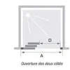 Image de Paroi de douche SUPRA III 3V avec 2 volets coulissants 120cm profilé blanc avec verre transparent - KINEDO - PA1553BTN