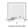 Image de Paroi de douche SUPRA III 3V avec 2 volets coulissants 120 cm profilé blanc avec verre transparent KINEDO PA1553BTN