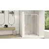 Image de Parois de douche SMART DESIGN coulissant 137-150cm profilé blanc avec verre transparent - KINEDO - PA9215BTNE