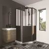 Image de Cabine de douche 100x100x220 Style industriel Noir