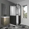 Image de Cabine de douche 90x90x220 Style Industriel Noir