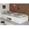 Image de Lit avec 2 tiroirs + 1 niche de rangement 90x200cm TRIBAR - Blanc - Sans matelas et sommier