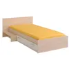 Image de Lit enfant 90 x 190 cm avec 1 tiroir - Coloris : Naturel et blanc - IPLIA