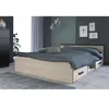 Image de Lit avec rangements 140 x 190 cm - 2 tiroirs et 1 niche - Coloris : Naturel - PABLO