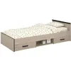 Image de Lit enfant beige et noir avec rangement 90 x 200 cm