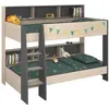 Image de Lits superposés enfant - Décor Chene Jackson et Gris Ombre - Sommiers inclus - 2 x 90 x 200 cm - JIM