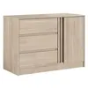 Image de Commode ESCALE - 3 tiroirs - 1 porte - Décor chene - L 109,8 x H 76,8 x P 50 cm
