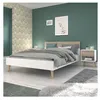 Image de Lit adulte - AALBORG - 140 x 190 cm - Blanc / Chene - PARISOT