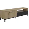 Image de Banc TV - TRUST - Chene / Noir - 2 portes - 1 tiroir - 140 x 40 x 47 cm - GAMI