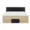 Image de DIAGONE Lit adulte avec tiroirs de rangement - Chataignier et noir - 140 x 190 - SWIVEL