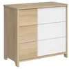 Image de Commode 3 tiroirs Sacha en bois imitation chêne bocage et blanc - Galipette