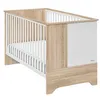 Image de Lit bébé évolutif Sacha 70x140 en bois imitation chêne bocage et blanc - Galipette