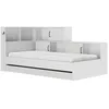 Image de Lit avec rangements et tiroir 90 x 200 cm - Coloris : Blanc - ARMAND