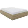 Image de Lit coffre relevable GAMI TIDY 140x190 cm chêne clair écru