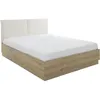 Image de Lit coffre relevable GAMI TIDY 140x190 cm tête de lit écru chêne