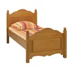Image de Lit 1 Place 90 x 190 Pin Miel Style Anglais - L 99 x l 198 x H 100 cm