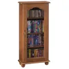 Image de Petit Meuble Vitrine Chêne 1 Porte Vitrée 6 Niches L 49.4 H 105.8 P 21.5 cm - L 49.4 x l 21.5 x H 105.8 cm