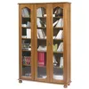 Image de Bibliothèque Chêne 3 Portes Vitrées 12 Niches L 120.6 H 182.2 P 33 cm - L 120.6 x l 33 x H 182.2 cm