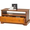 Image de Table Basse Merisier 1 Tiroir 2 Faces Traversant 1 Niche L 82.4 H 41.6 P 46.5 cm - L 82.4 x l 46.5 x H 41.6 cm