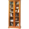 Image de Bibliothèque 2 Portes Vitrées Merisier 5 Tablettes L 82.4 H 182.2 P 33 cm - L 82.4 x l 33 x H 182.2 cm