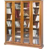 Image de Bibliothèque 4 Portes Vitrées Merisier 18 Niches L 158.8 H 182.2 P 33 cm - L 158.8 x l 33 x H 182.2 cm