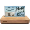 Image de Réveil station météo - THOMSON - Bois clair - Affichage température, Hygrométrie, Double alarme, USB-C, Sonde sans fil