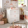 Image de Commode 3 tiroirs boutons coeur Rose Basic