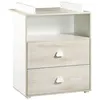 Image de BABYPRICE Commode a Langer Smile Hetre Cendre 2 Tiroirs