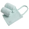 Image de Lot de 2 draps housse rectangulaires pour lit 140x70 Sauthon Original Bleu Aqua
